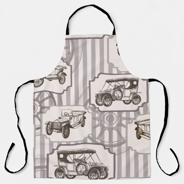 Vintage seamless background with vintage retro car apron (Front)