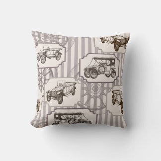 Vintage seamless background with vintage retro car cushion