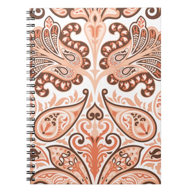 Vintage seamless colourful pattern in paisley styl notebook (Front)
