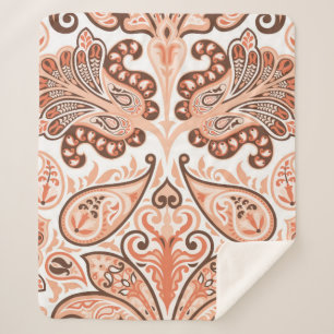 Vintage seamless colourful pattern in paisley styl sherpa blanket