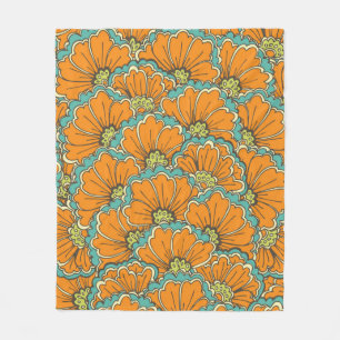 vintage seamless eastern pattern fleece blanket