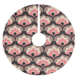 Vintage Seamless Floral Flower Pattern Brushed Polyester Tree Skirt