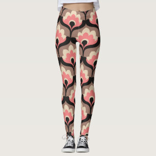 Vintage Seamless Floral Flower Pattern Leggings