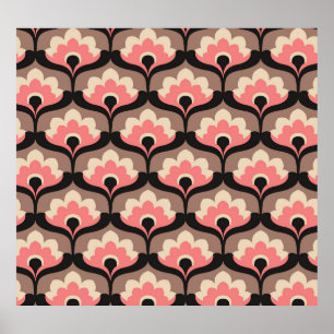 Vintage Seamless Floral Flower Pattern Poster