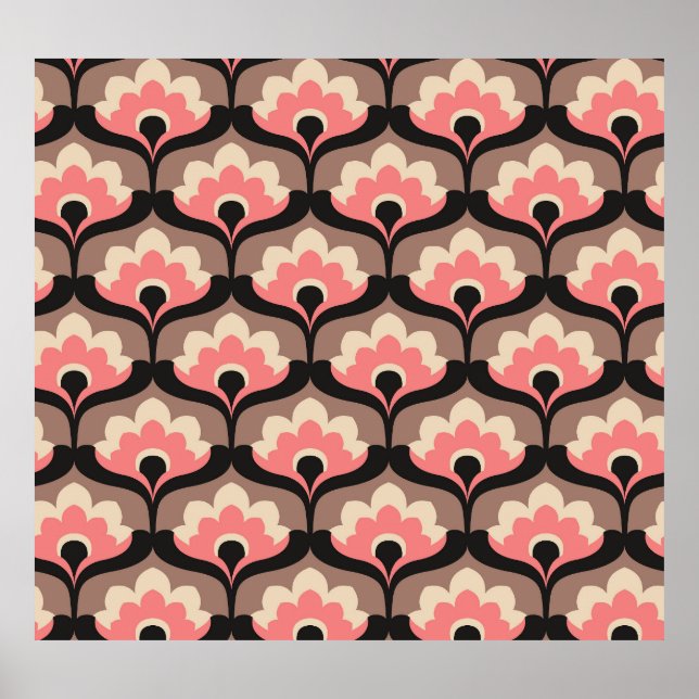 Vintage Seamless Floral Flower Pattern Poster (Front)