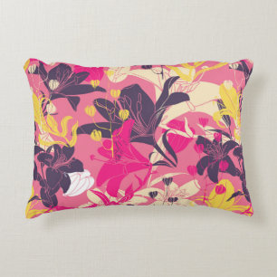 Vintage seamless floral pattern. Curtain design. M Decorative Cushion