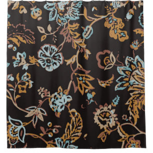 Vintage Seamless Floral Pattern. Hand Drawn Textur Shower Curtain