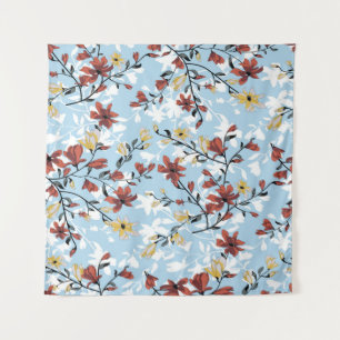 Vintage seamless flowers pattern. Simple floral ba Tapestry