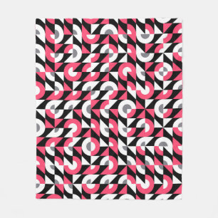 Vintage seamless glitch pattern with bold geometri fleece blanket