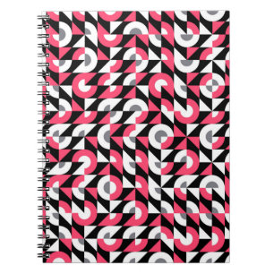 Vintage seamless glitch pattern with bold geometri notebook