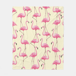 vintage seamless graphical realistic flamingo bird fleece blanket