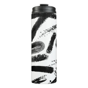 Vintage seamless hand painted watercolor dry brush thermal tumbler