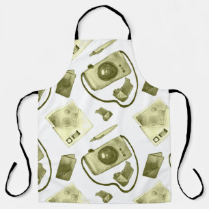 Vintage seamless hipster sepia pattern consisting apron