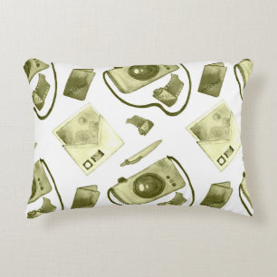 Vintage seamless hipster sepia pattern consisting decorative cushion