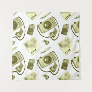 Vintage seamless hipster sepia pattern consisting  tapestry