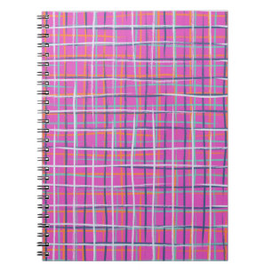 Vintage seamless minimalist plaid pattern with thi notebook