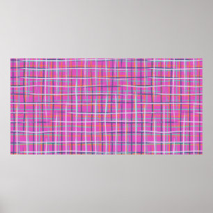 Vintage seamless minimalist plaid pattern with thi poster