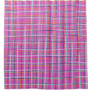 Vintage seamless minimalist plaid pattern with thi shower curtain