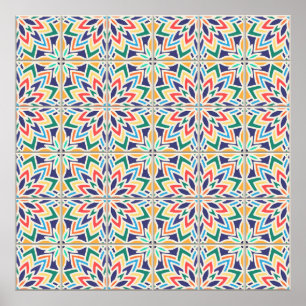 Vintage seamless pattern, based on traditional wa poster