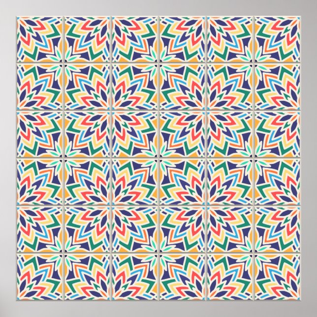 Vintage seamless pattern,  based on traditional wa poster (Front)