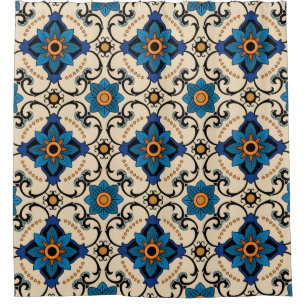 Vintage seamless pattern. Colourful ethnic ornamen Shower Curtain