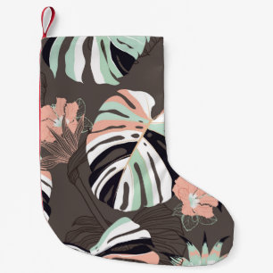 Vintage Seamless pattern. Contemporary tropical fl Small Christmas Stocking