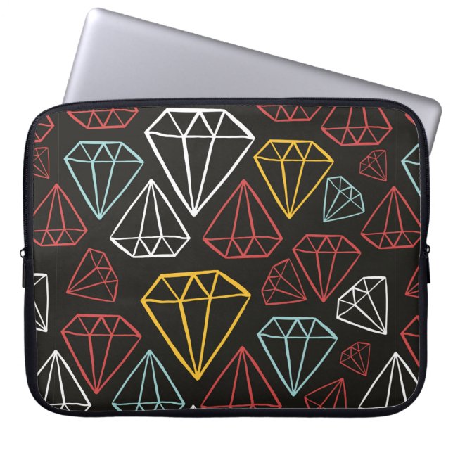 vintage seamless pattern, diamond design elements laptop sleeve (Front)