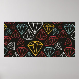 vintage seamless pattern, diamond design elements poster