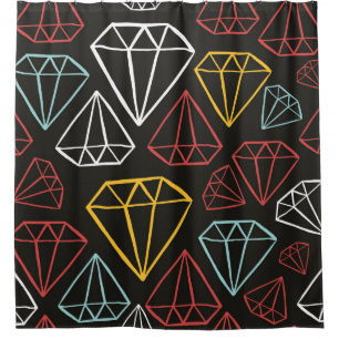vintage seamless pattern, diamond design elements shower curtain