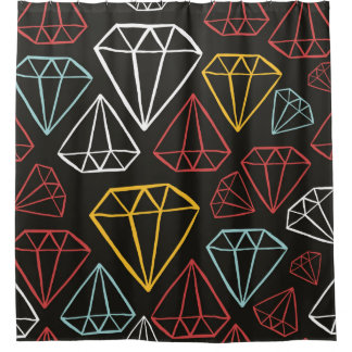 vintage seamless pattern, diamond design elements shower curtain