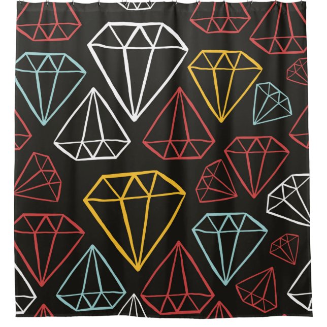 vintage seamless pattern, diamond design elements shower curtain (Front)