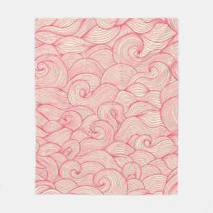vintage seamless pattern. Hand drawn abstract wavy Fleece Blanket