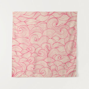 vintage seamless pattern. Hand drawn abstract wavy Tapestry