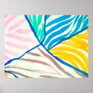 vintage Seamless Pattern Hand Drawn white garden f Poster