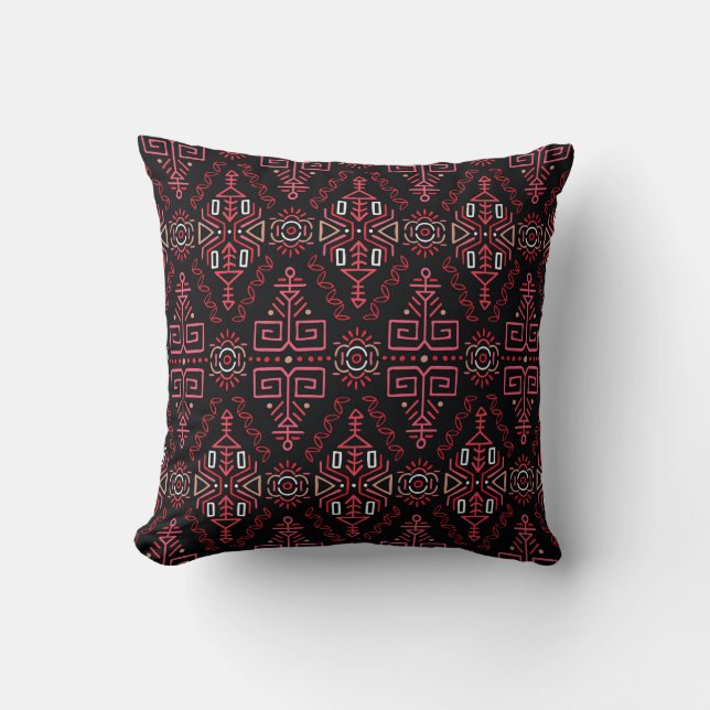 vintage Seamless Pattern in Ethnic Style. Creative Cushion (Front)