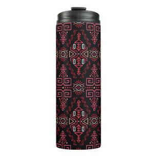 vintage Seamless Pattern in Ethnic Style. Creative Thermal Tumbler
