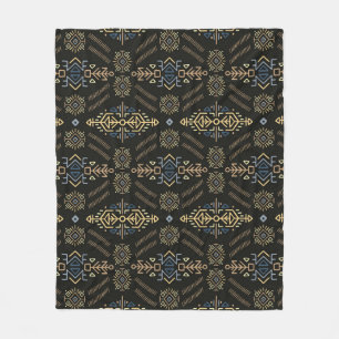 Vintage Seamless Pattern in Ethnic Style. Trendy h Fleece Blanket