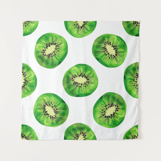 vintage Seamless pattern kiwi illustration hand dr Tapestry (Front)