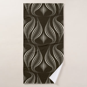 vintage seamless pattern monochrome ornament with bath towel