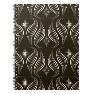 vintage seamless pattern monochrome ornament with notebook