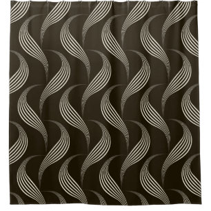 vintage seamless pattern monochrome ornament with shower curtain