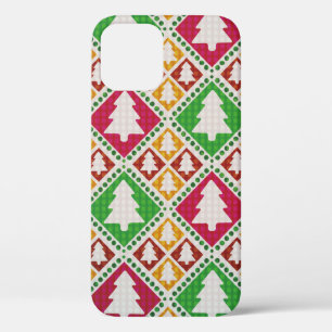 vintage seamless pattern of christmas tree iPhone 12 case