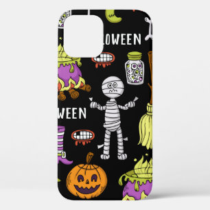 vintage seamless pattern on the theme of Happy Hal iPhone 12 Case