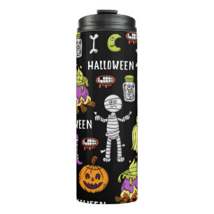 vintage seamless pattern on the theme of Happy Hal Thermal Tumbler