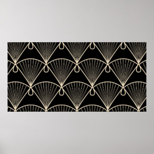 vintage seamless pattern ornament with stylized ge poster