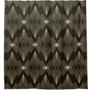 vintage seamless pattern ornament with stylized ge shower curtain