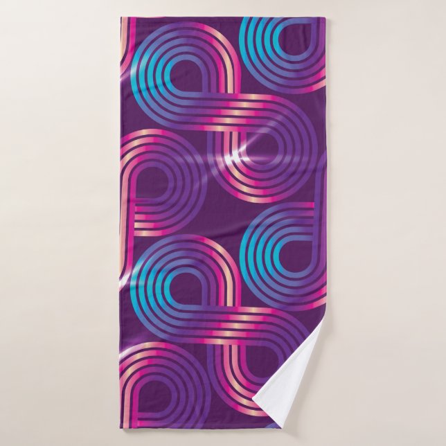 vintage seamless pattern. Regular geometric backgr Bath Towel (Bath Towel)
