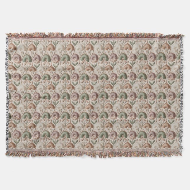 Vintage Seamless Pattern Throw Blanket (Front)
