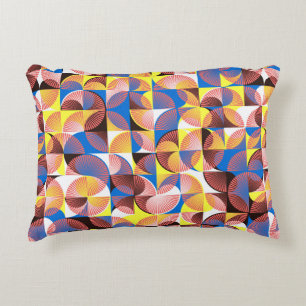 Vintage seamless pattern tiles with circles and st decorative cushion