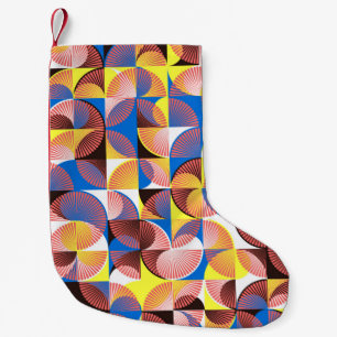Vintage seamless pattern tiles with circles and st small christmas stocking